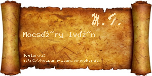 Mocsáry Iván névjegykártya