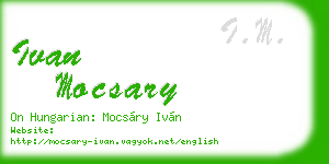 ivan mocsary business card