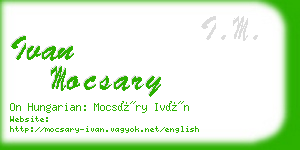 ivan mocsary business card